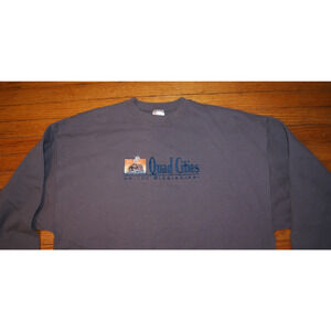 Vintage 90s Quad Cities Mississippi Steam Boat Embroider XL Gray Sweatshirt USA